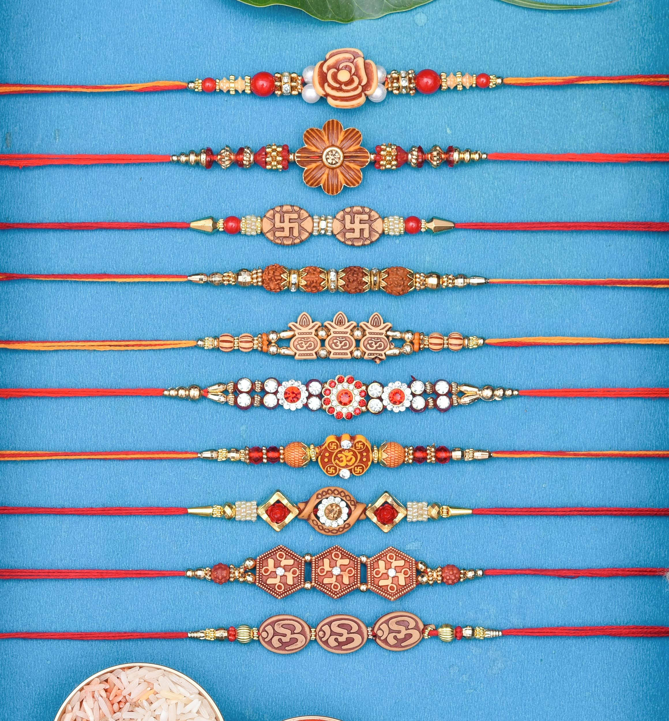 Pride Store Multicolor Combo of 10 Rakhi Set for Men With Roli Chawal Best Wishes Greeting Card Rakhi for Brother Family Rakhi Set (Rakhi Set of 10) (B0CC6312GS) Amazon Price History, Amazon Price Tracker