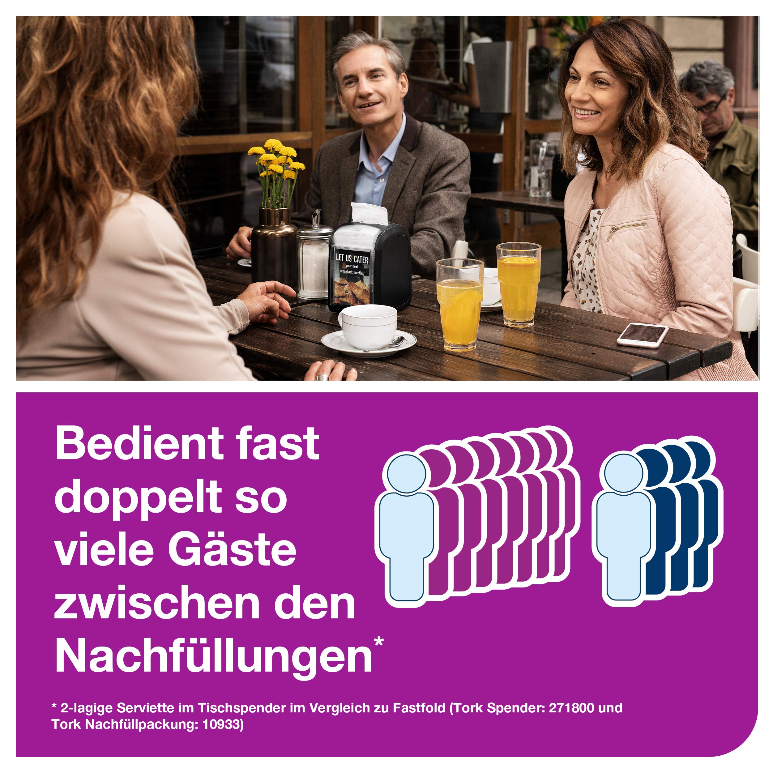 Tork Xpressnap Fit Counter Serviettenspender Starter Pack - 962901 - N14 + Servietten-Nachfüllpacks (2 x 120 Blatt)