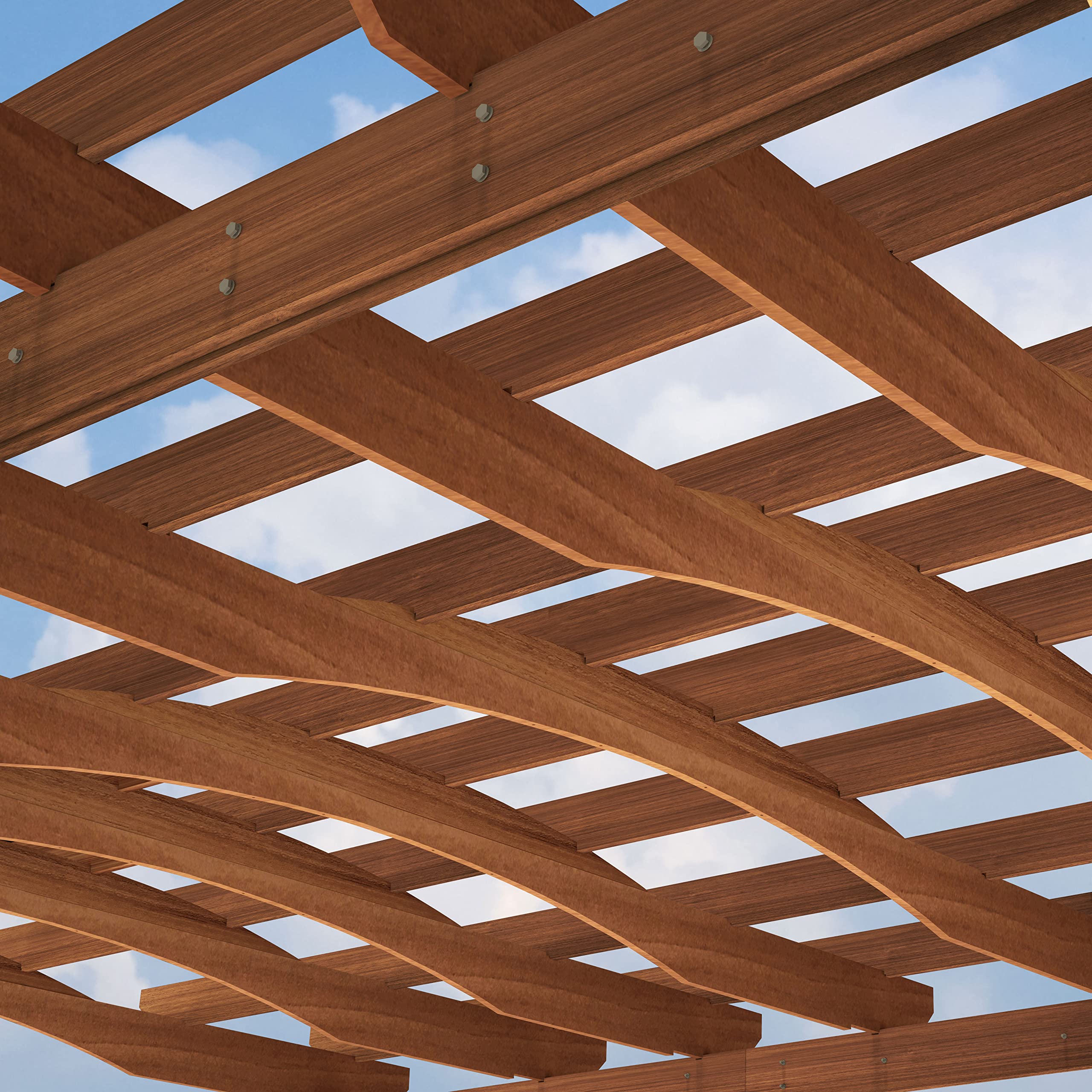 Buy MUPATER Wooden Pergola Gazebo for Patio with Arched Roof and Ground