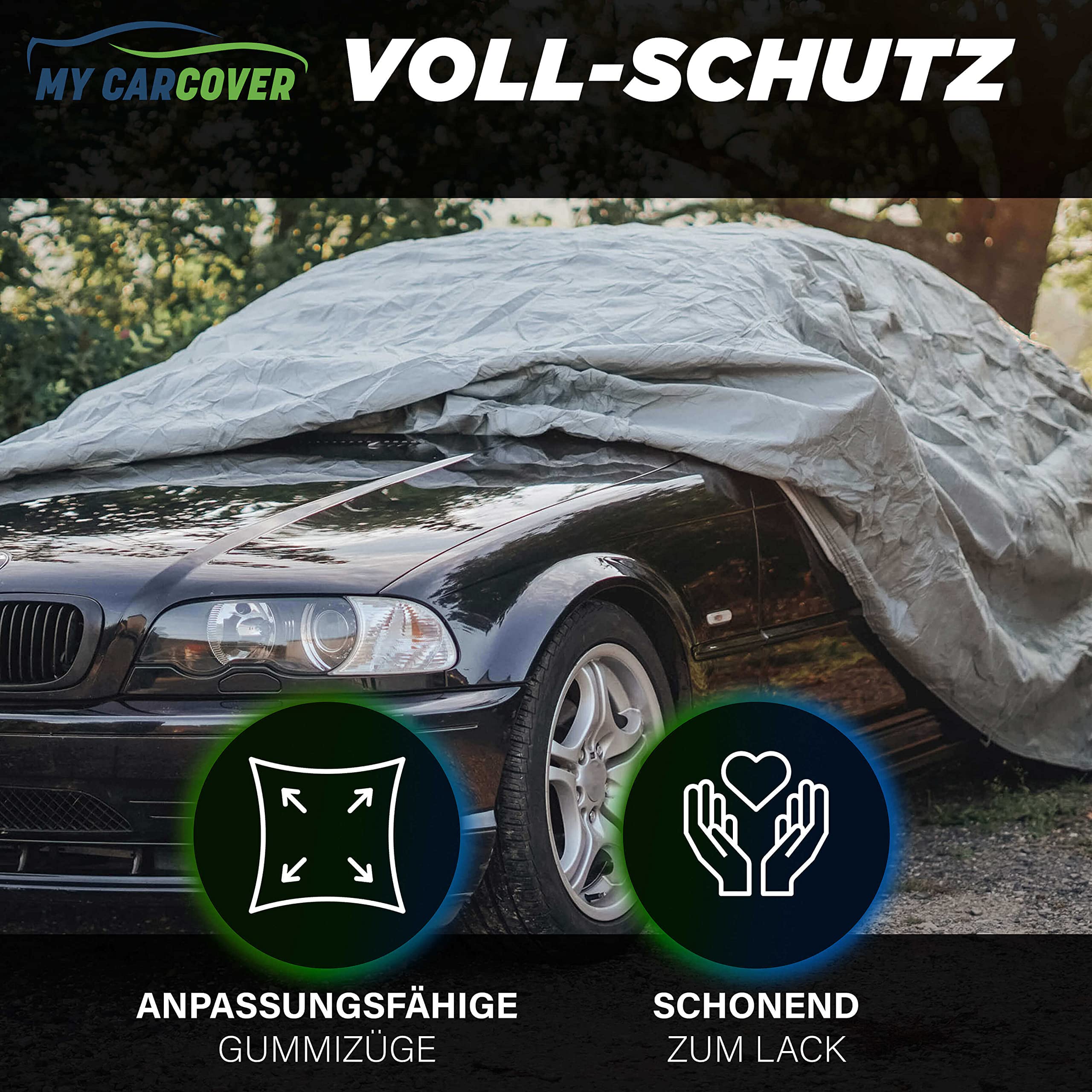MY CARCOVER® passt für Mercedes-Benz S-Klasse W126 Bj 1979-1991 Stufenheck In-/Outdoor atmungsaktiv Ganzgarage Auto Plane Abdeckung