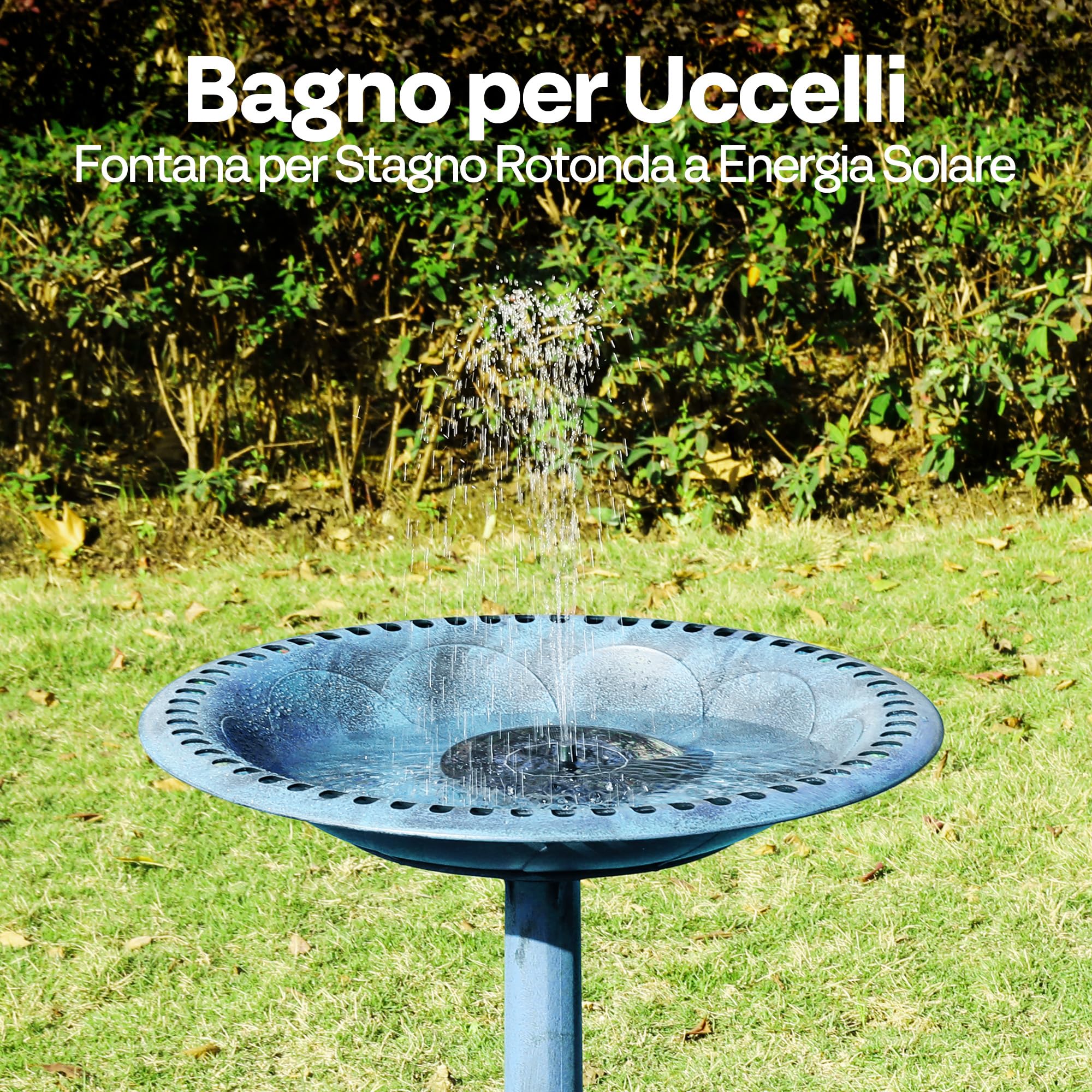 VIVOHOME Abbeveratoio e Mangimatoia per Giardino 71cm Alto con Fontana Solare Grande Resina Autoportante Ciotola d’Acqua Tradizionale