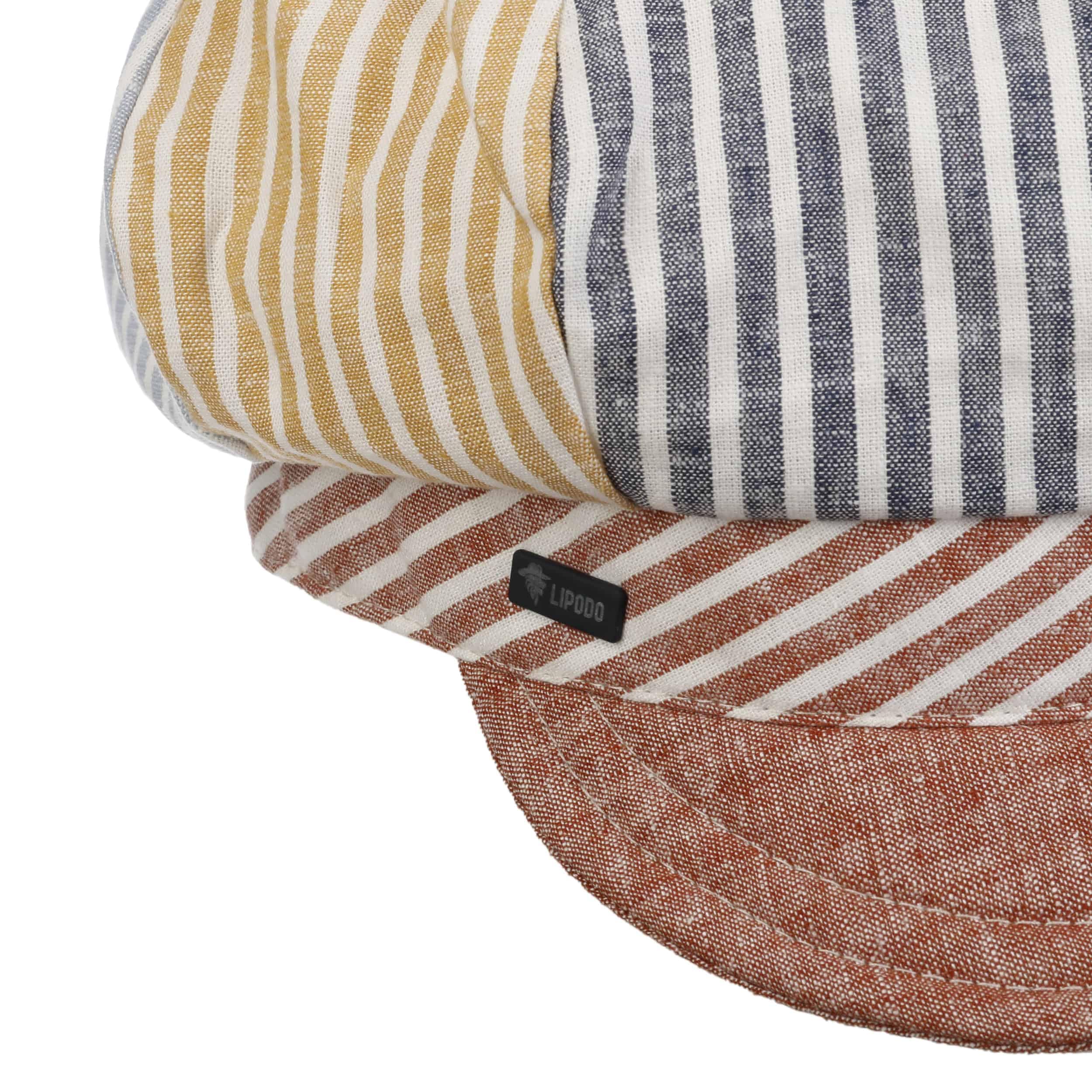 Lipodo Multicolour Stripes Ballonmütze Schirmmütze Made in Italy Damen Frühling Sommer