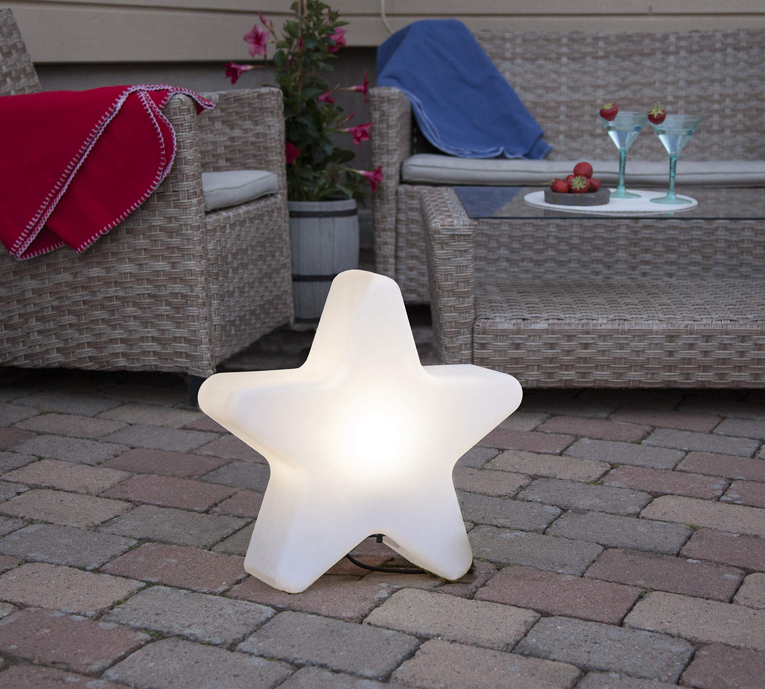 Star Gardenlight - Estrella decorativa (plástico, 50 x 46 cm), color blanco