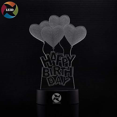 Miniatura 6 de LE3D, lámpara ilusión 3D, luz nocturna. 7 luces LED que cambian de color. Para su habitación y oficina. Luz suave fría, segura para los niños. 60