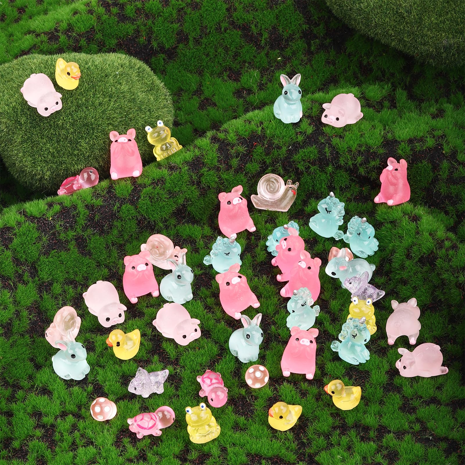 LOOMI Set Di 60 Mini Animali In Resina, 60 Stili, Piccoli Animali