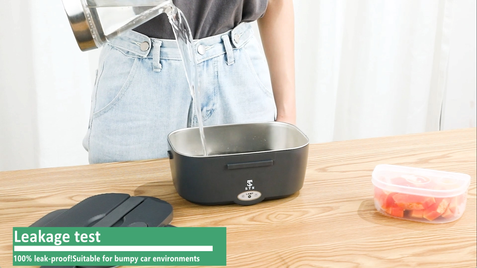 Electric Lunch Box Food Heater – 80W, 2x1.5L Stainless Containers, 10L Insulated Bag, 12V/24V/220V-441786