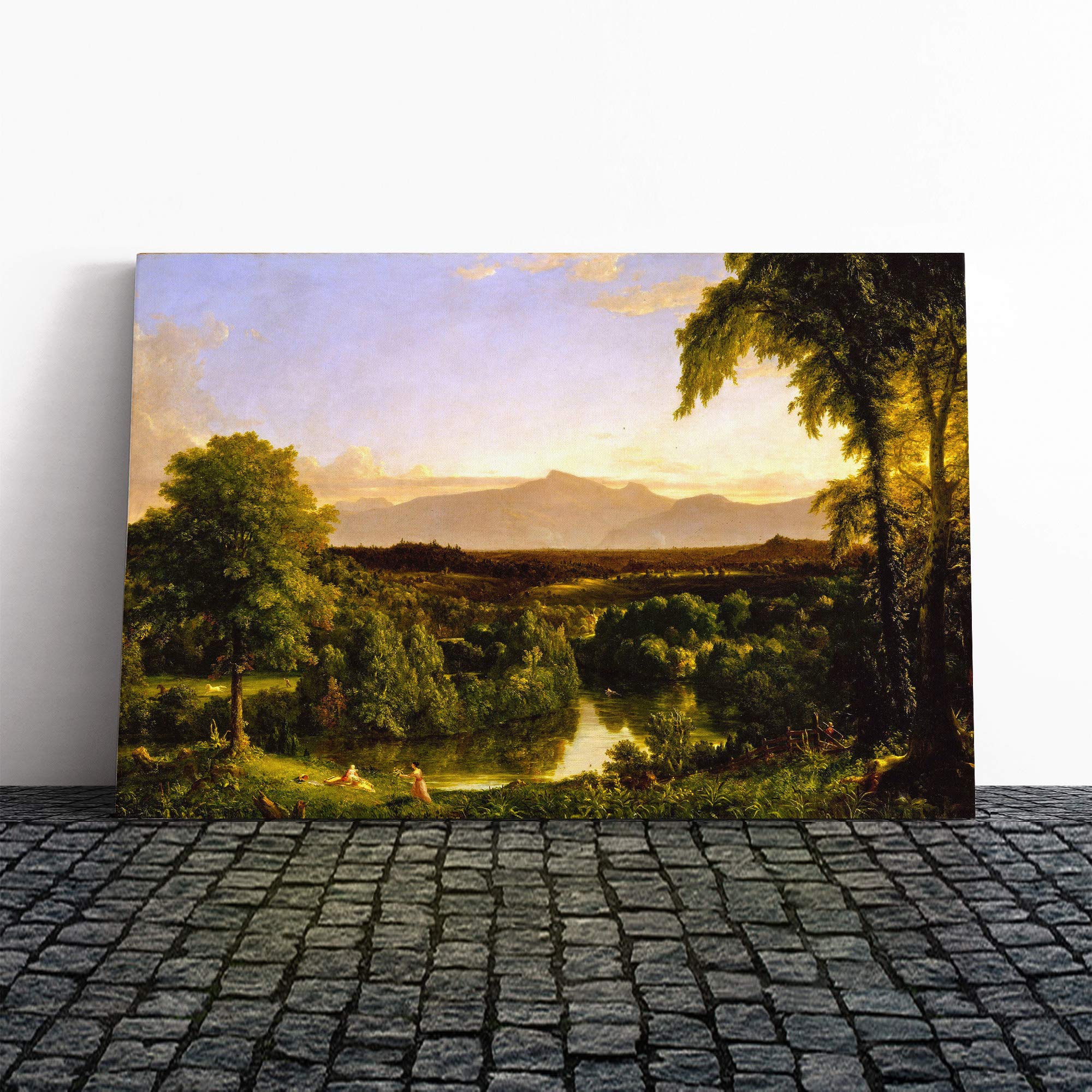 Thomas Cole Early Autumn View of Catskill Canvas Print | Gallery Wrapped 30mm Frame Wall Art | 20x14 inches | Ready to Hang | Modern Landscape Picture | Living Room Bedroom Lounge Office