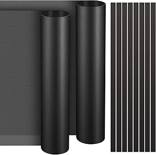 100 x 30 cm DIY PC Case Dust Mesh Filter 2 Pcs PVC Dustproof Mesh Filter Cover Black Computer Cooler Fan Dust Filter with 8 Pcs Magnetic Strip for Computer Chassis Speakers and More, 0.8 mm Hole