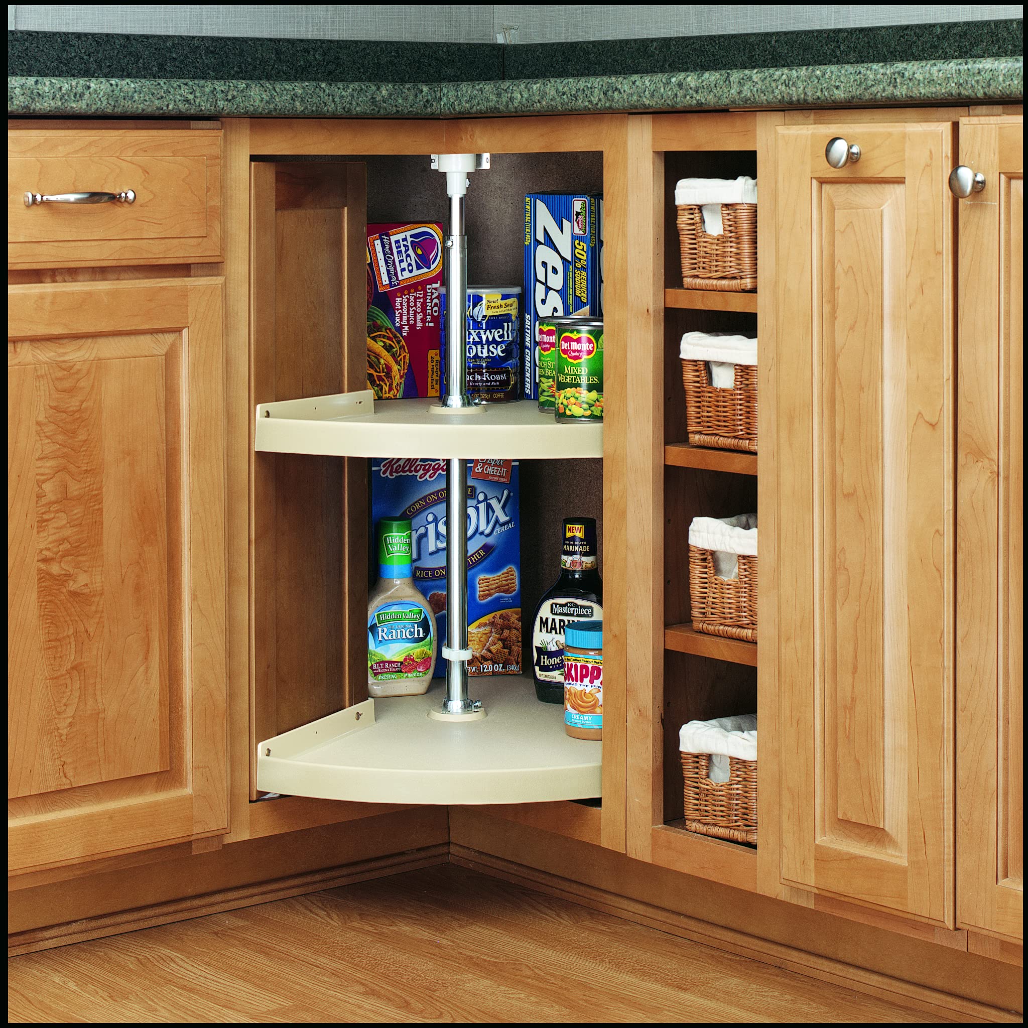 Rev-A-Shelf Almond 28 Polymer Pie-Cut Lazy Susans 2-Shelf, Standard