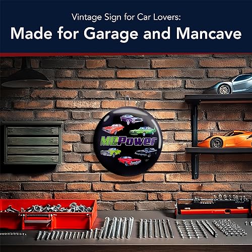 Miniatura 53 de American Art Decor Letrero de metal con forma de cúpula – Decoración retro de habitación para bar, cueva de hombre, garaje, sala de juegos, Corona