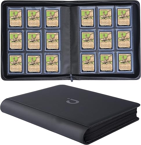 D DACCKIT Carpeta Toploader con capacidad para 360 cargadores superiores, carpeta con 9 bolsillos superiores para tarjeteros rígidos de 3 x 4