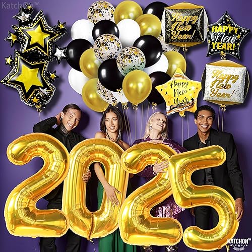 Miniatura 5 de KatchOn, Juego de globos de feliz año nuevo, enormes, paquete de 38  Globos de látex de Feliz Año Nuevo 2024, suministros para fiesta de Año Nuevo