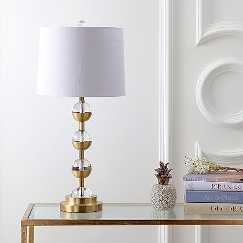 Miniatura 6 de Eyely EYL2049A-SET2 Anya - Lámpara de mesa LED de cristal de 27.5 pulgadas para sala de lectura, sala de estar, oficina, dormitorio, contemporánea,