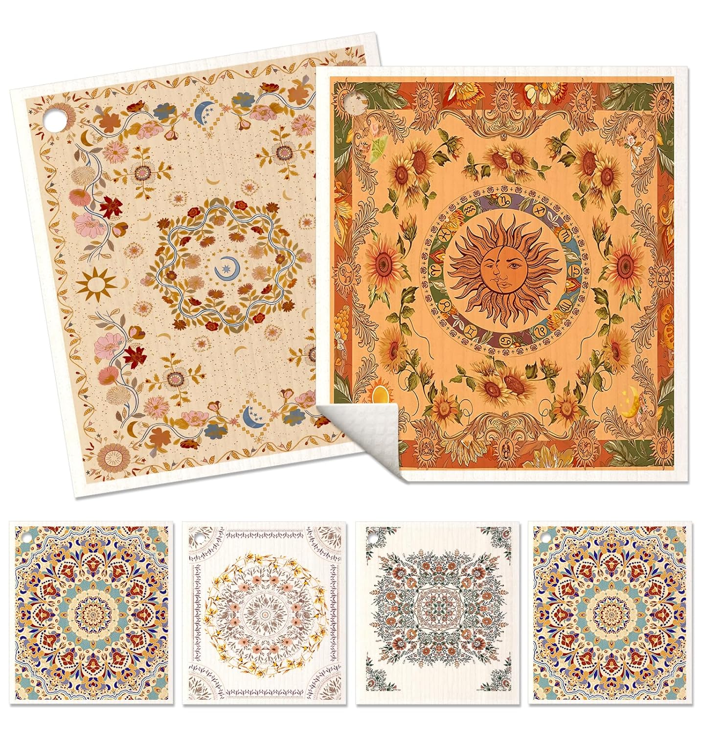 6 Pack Swedish Dishcloths for Kitchen - Reusable Dish Cloths for Washing Dishes Absorbent Cute Funny Kitchen Towels