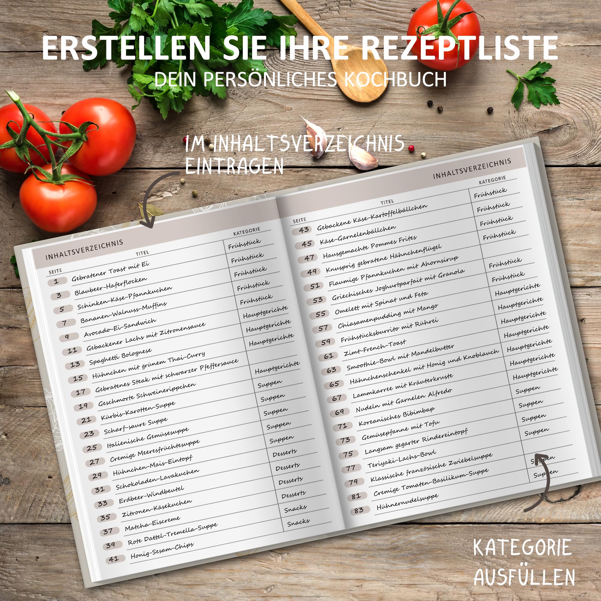 BIROYAL Rezeptbuch Zum Selberschreiben A4 - Beige - Image 3