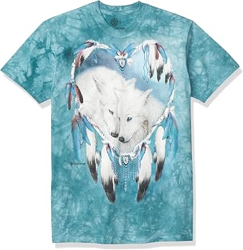 The Mountain Wolf Heart Adult T-Shirt, Teal, 4XL