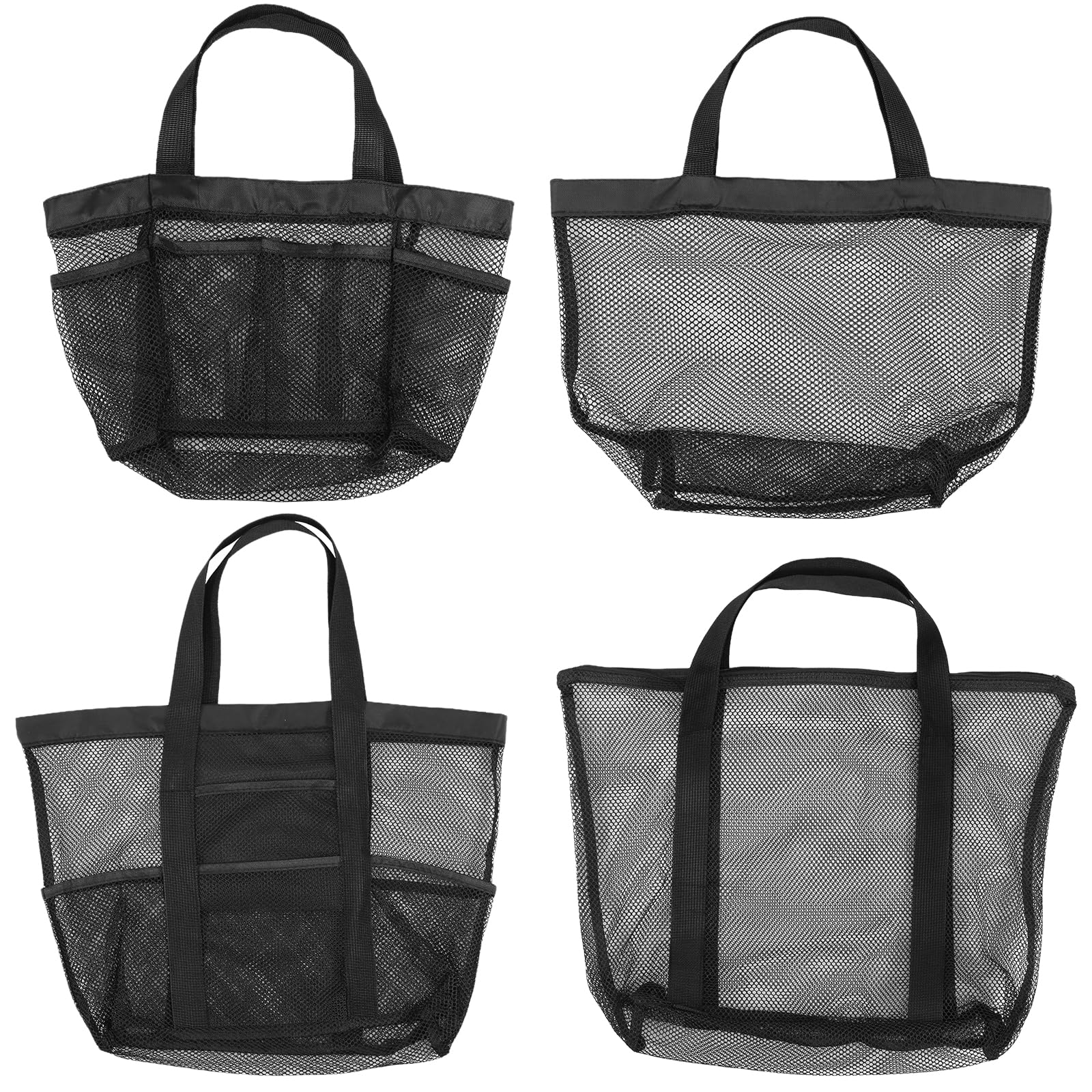4 Pcs Mesh Shower Caddy Tote Bag Shower Caddy Dorm Foldable Mesh Beach Bag Large Capacity Shower Basket