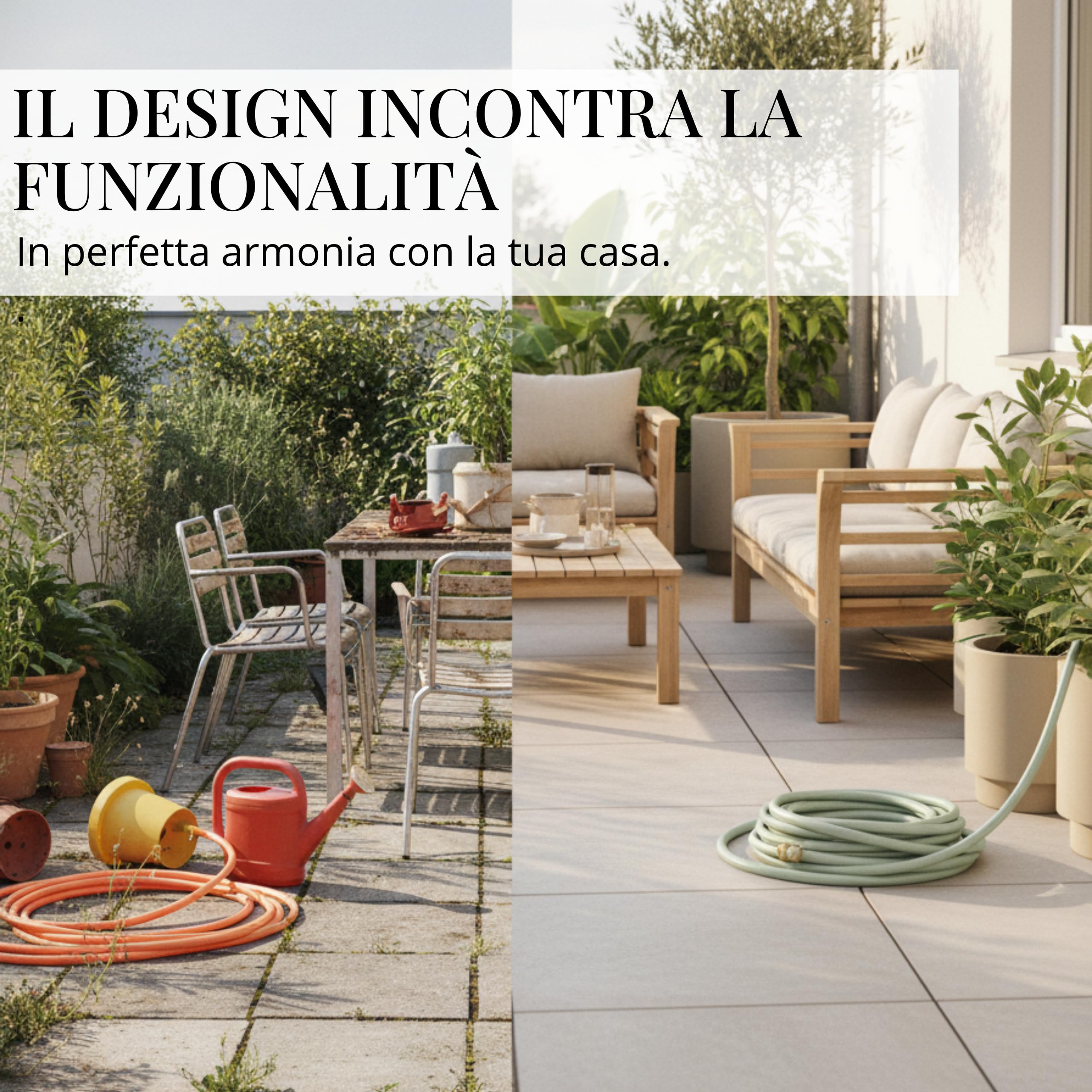 LIVLIG Tubo da Giardino 20m Design – Tubo Irrigazione Flessibile, 60% Riciclato, Resistente UV, Anti-Torsione, 1/2 Pollice, Verde
