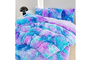 SUCSES Kids Fluffy Twin Bedding Set: Luxurious Plush Shaggy Comforter Cover Set...