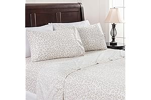 Grey Cheetah Premium 4-Piece Print Animal Patterned Queen Bed Sheet Set