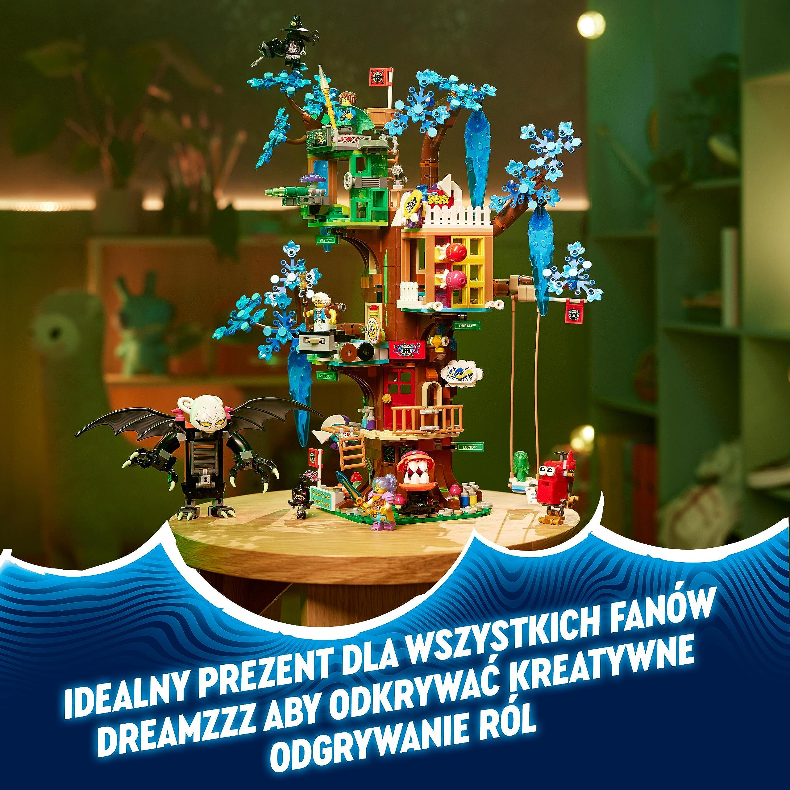LEGO DREAMZzz Fantastyczny domek na drzewie, Model do Zbudowania na 2 Sposoby z Minifigurkami pani Castillo, Izzie, Mateo i Nocnego Łowcy, Fajna Zabawka i Prezent dla Dziecka, 71461