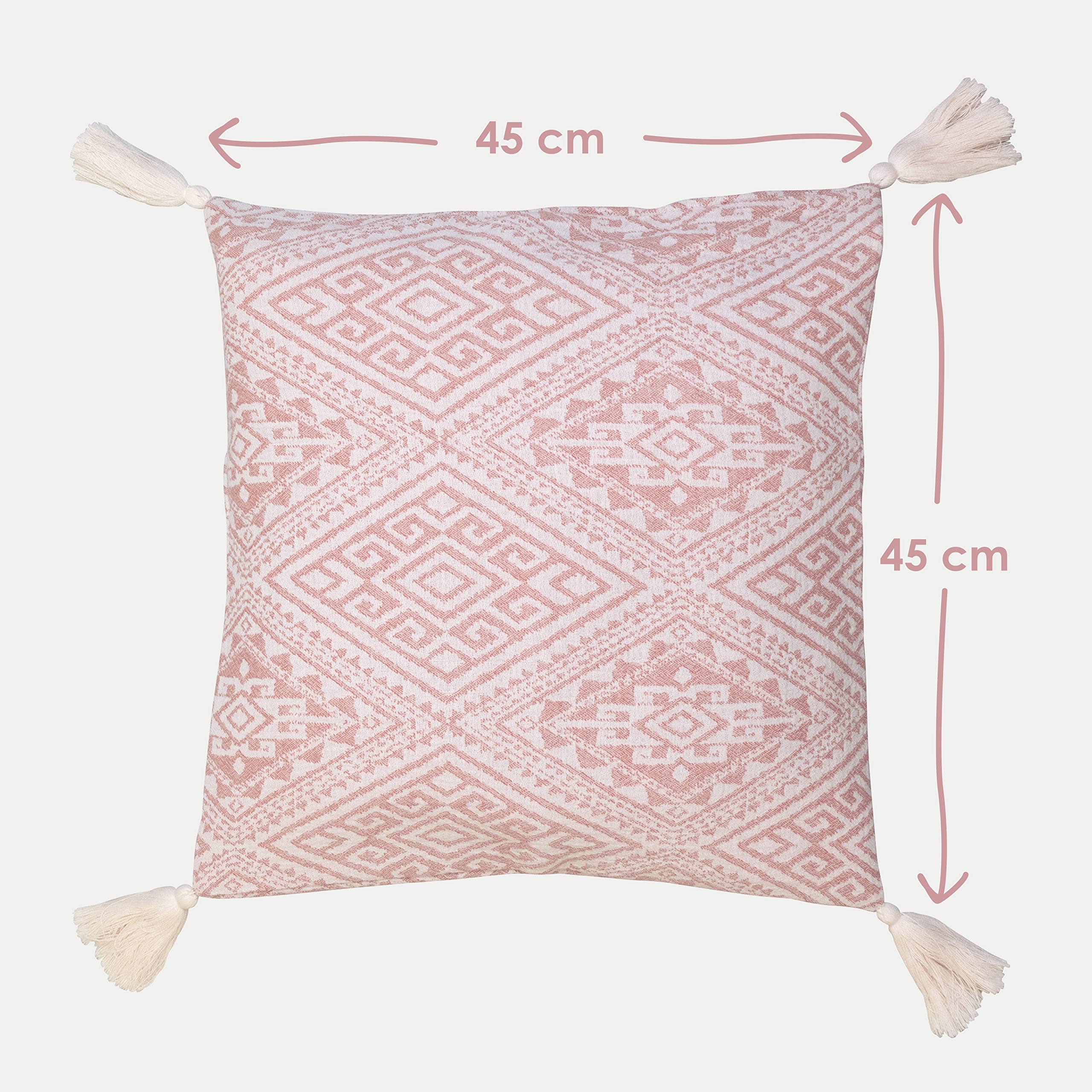 Jean & Len - Federa per cuscino con nappe, 100% cotone biologico, con bottoni in noce di