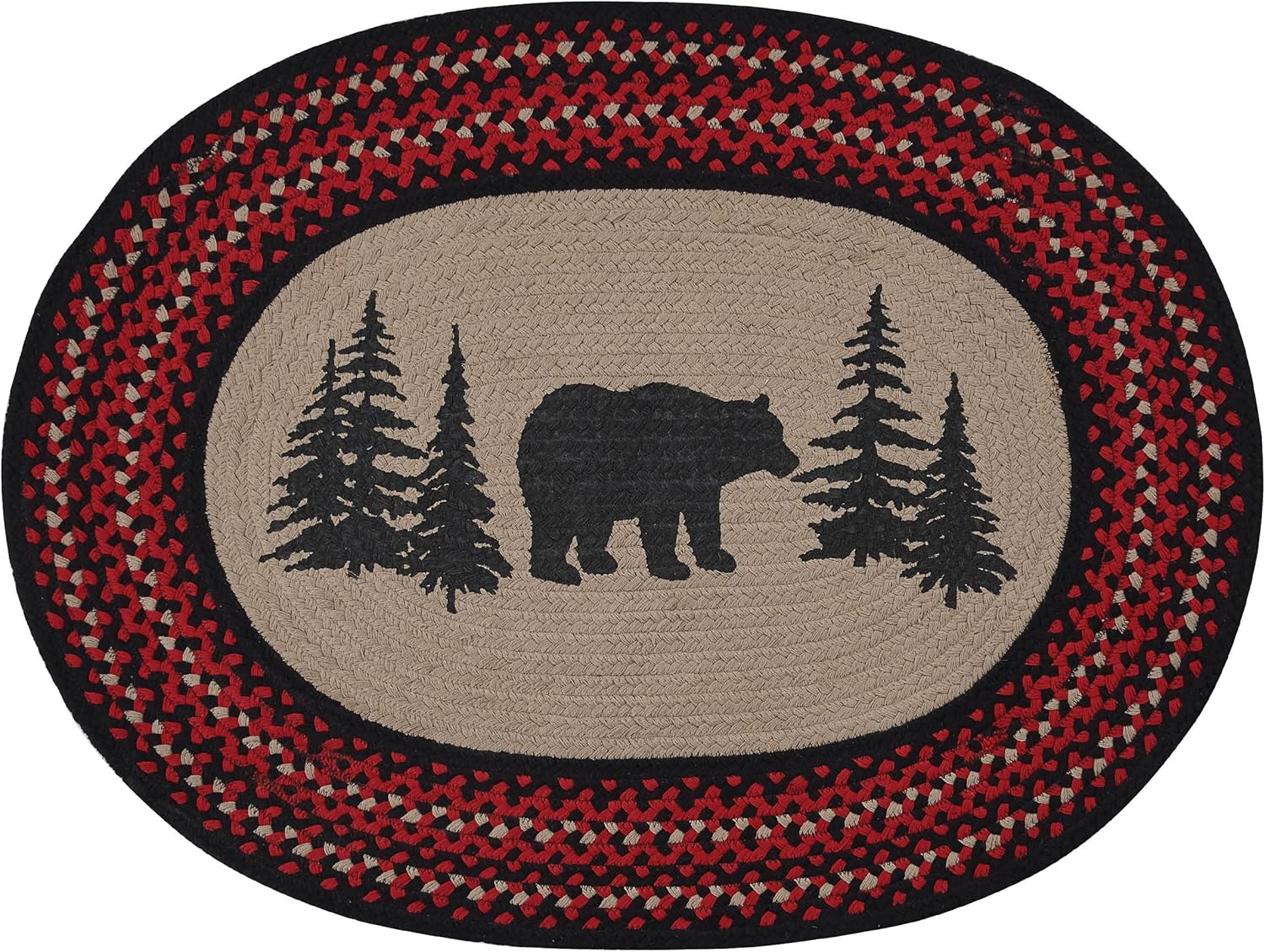 Park Designs Bear Printed Braided Rug 32” X 42”