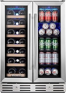 Kalamera Wine and Beverage Refrigerator, Kalamera 24” Under Counter Dual Zone Wine Cooler for Home - Built in Wine Fridge ...