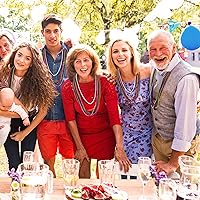 Vista 6 de Collar de cuentas, 120 cuentas de Mardi Gras, collares coloridos de cuentas de Mardi Gras de 33 pulgadas, accesorios de disfraz de fiesta