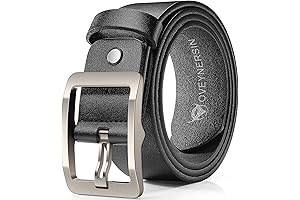 Men's Square Buckle Leather Belt