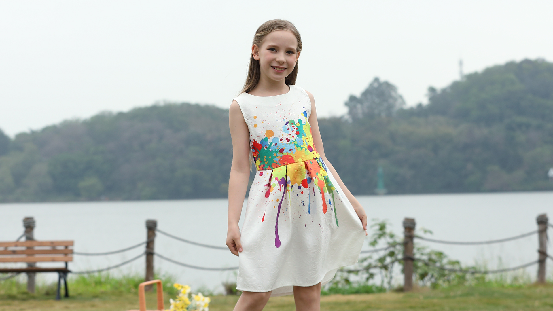 Amazon.com: 21KIDS Creative Art Colorful Print Girls Casual Dress