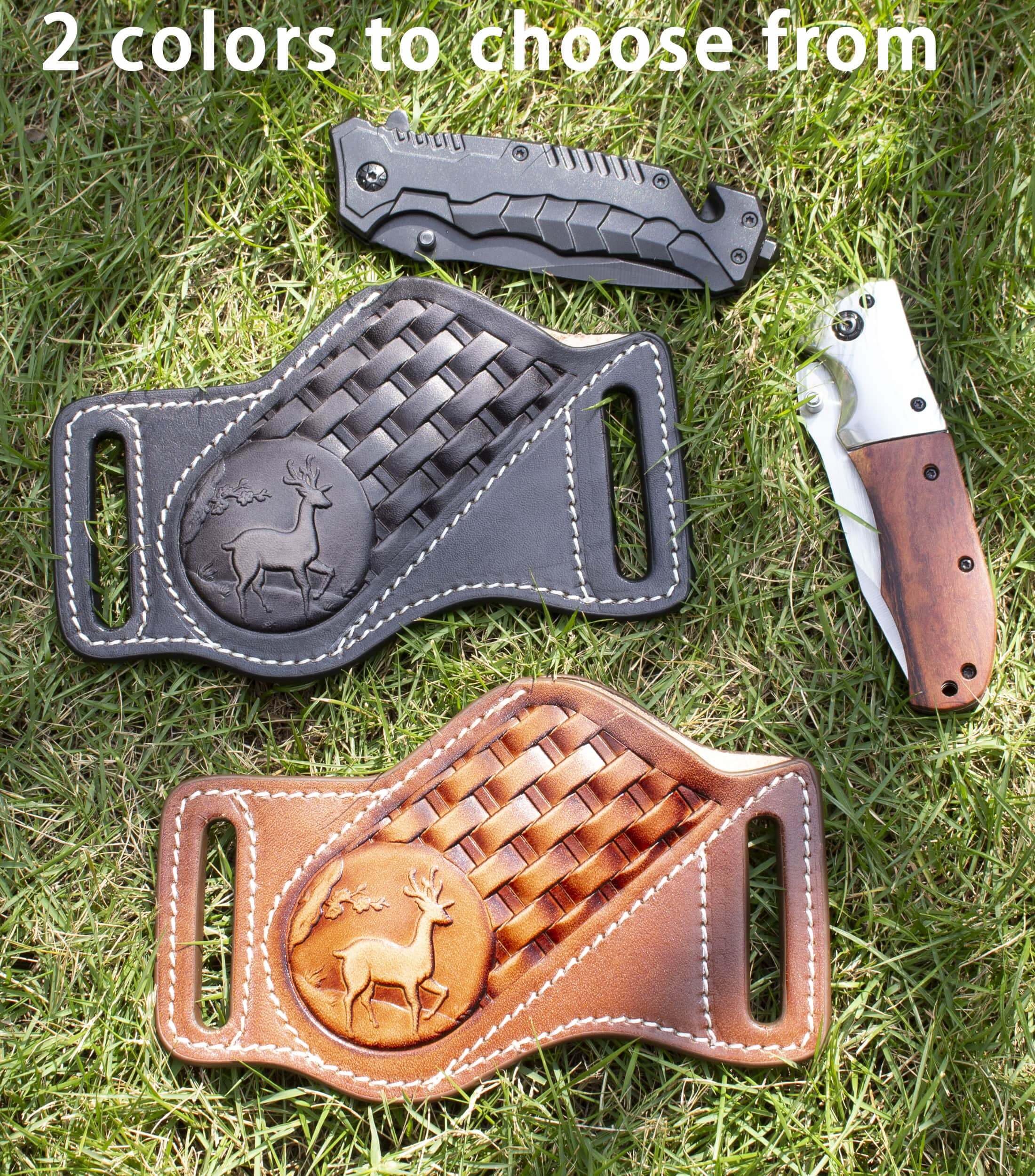 Funda de piel auténtica para cuchillos, calidad premium, segura y elegante