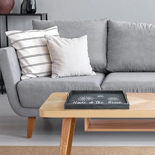 Miniatura 3 de Elegant Designs HG2000-MBB Bandeja decorativa de madera con asas, 15.50 x 12 pulgadas, Home of The Brave