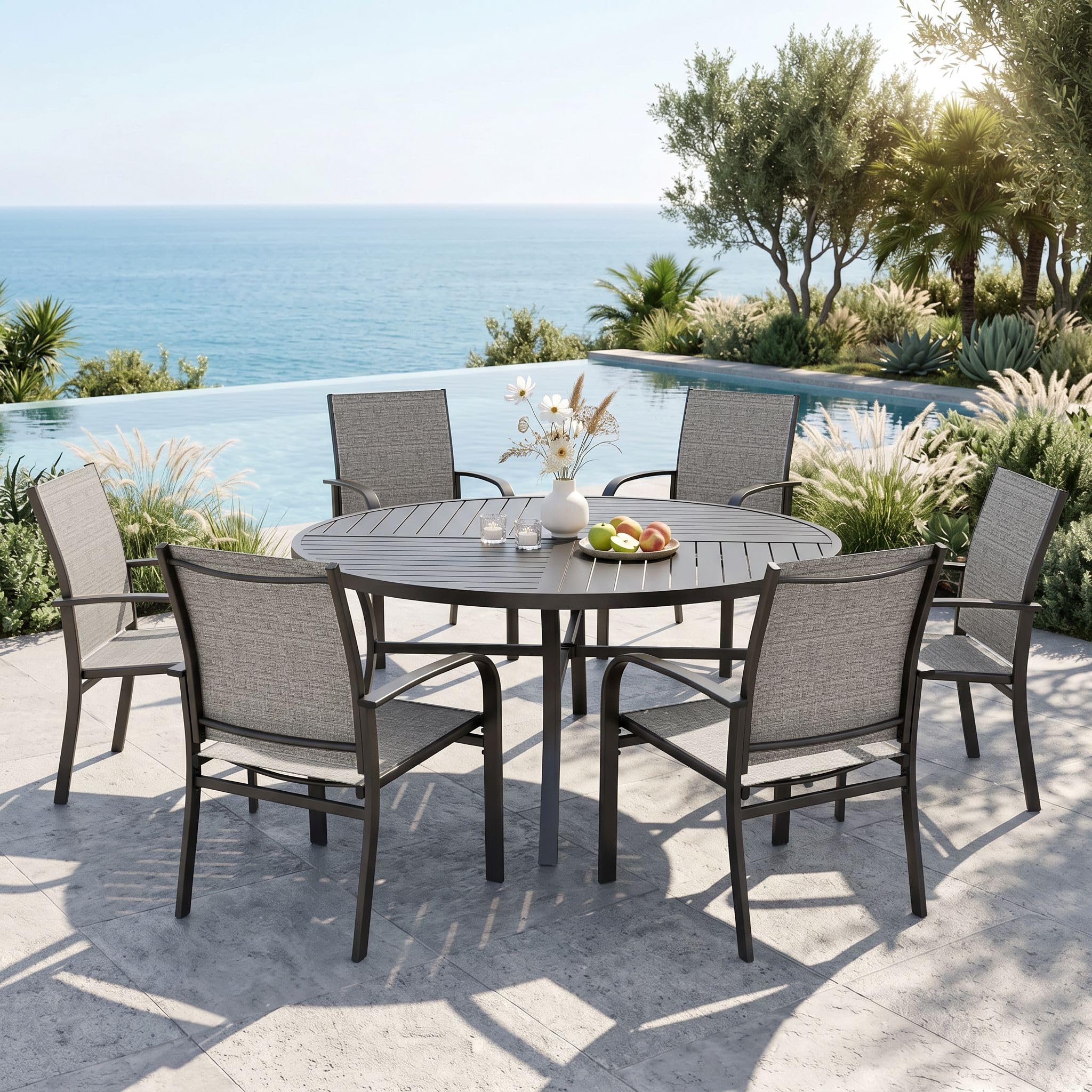 MIXPATIO 7-Piece Metal Dining Set