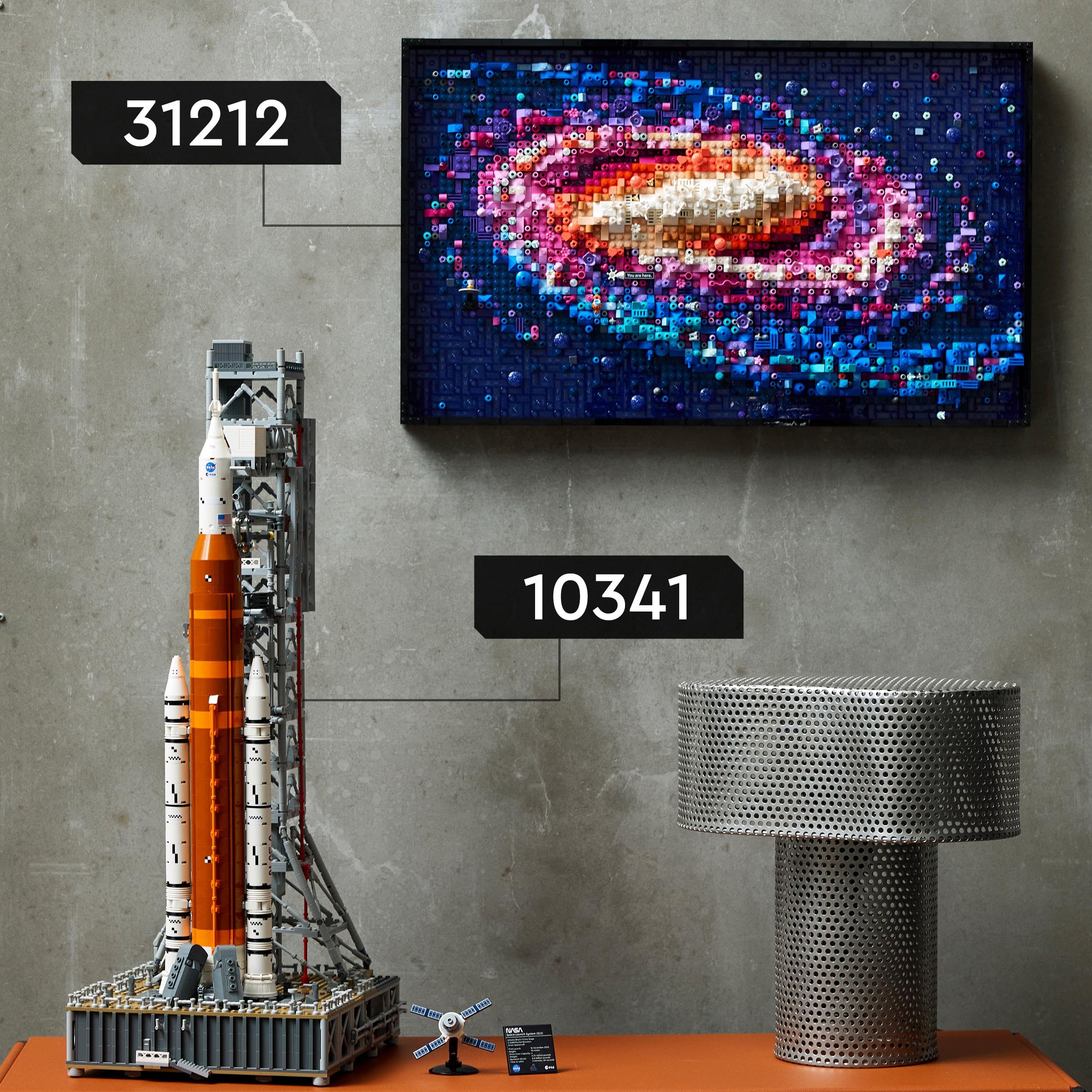 LEGO Icons NASA Artemis Startrampe, Geschenk, Dekoration fürs Wohnzimmer oder Büro, Bauset für Erwachsene, mit Orion-Raumkapsel und Startrampe, Sammlerstück 10341