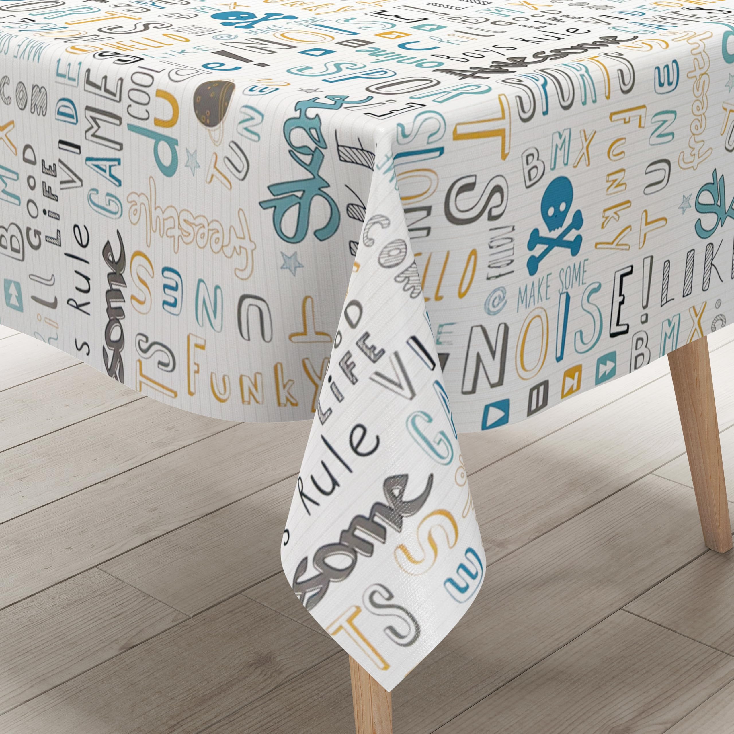 Nappe en toile cirée motif sport pour table de cuisine enfant