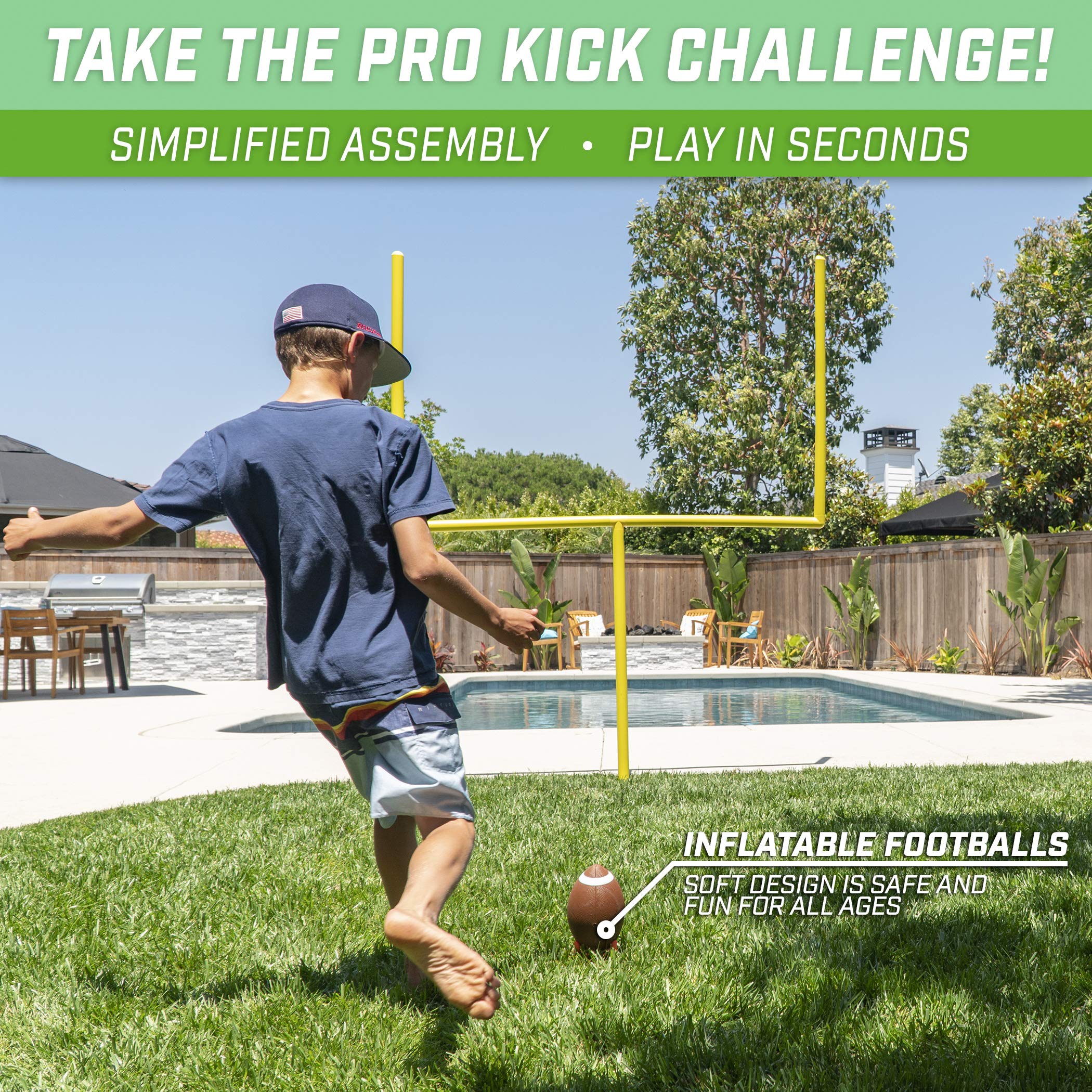 Buy GoSports 8ft PRO Kick Challenge Field Goal Post Set with 2