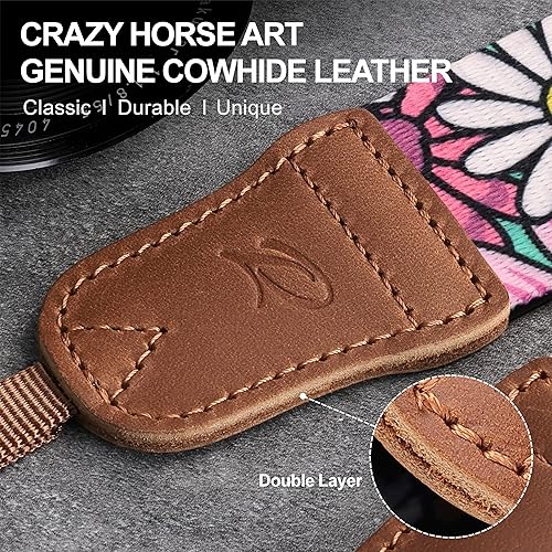 Miniatura 88 de Padwa Lifestyle Correa de cámara a rayas, de 1.5 pulgadas, suave tejido de cuerda de algodón, correa de hombro para fotógrafos y todas las cámaras