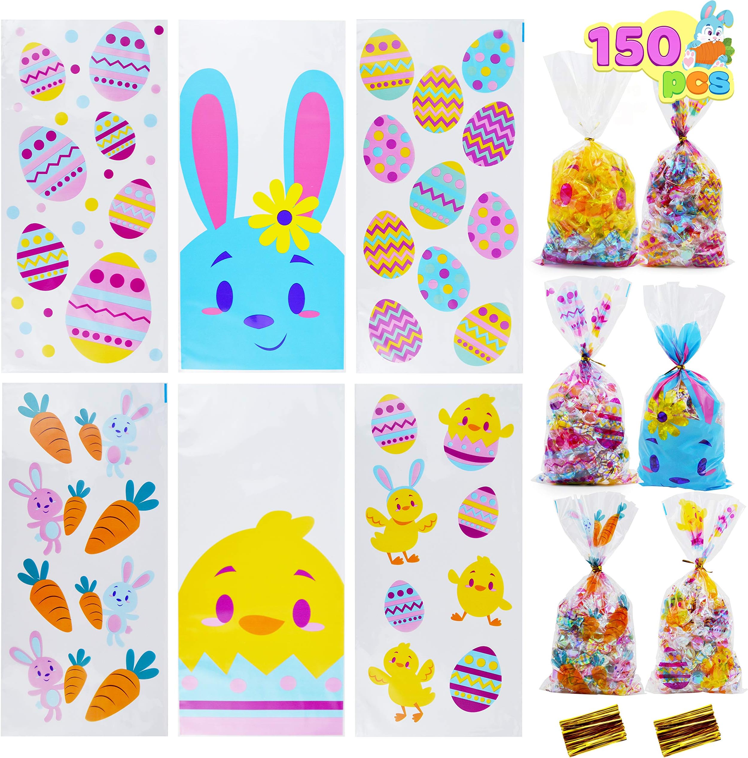 Unique Lilac Easter Cellophane Bags (Pack of 20) Premium Quality Festive Gift Bags