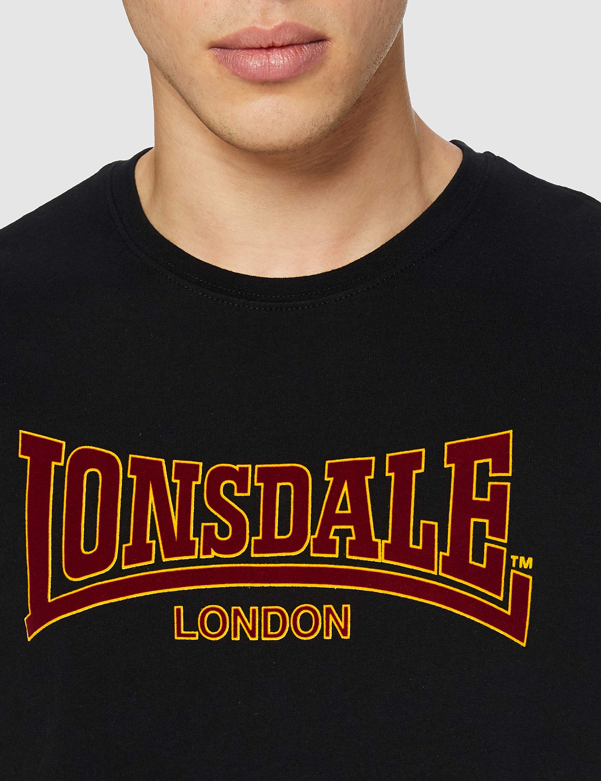 Lonsdale Men's Slim Fit Classic T-Shirt - Black, XX-Large, XXL - Image 3