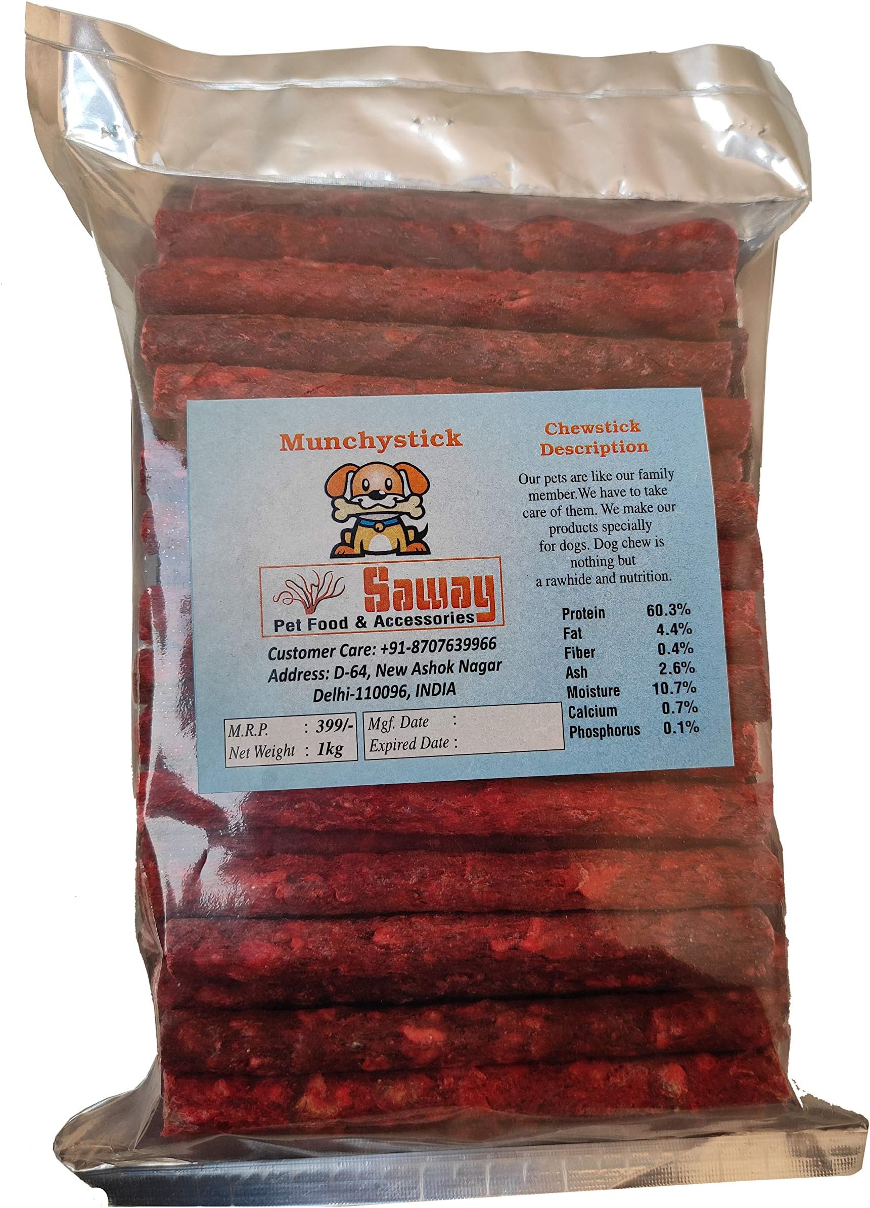 SAWAY;Pet Food & Suoolies Munchy Mutton Chew Sticks 1kg Pack of 1