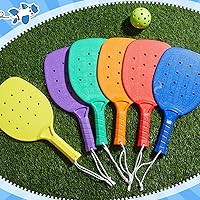 Vista 6 de Plastic Paddleball Racket PE Equipment for Elementary School with Lanyard Classes Equipment, 15.2 x 7.5 Inches