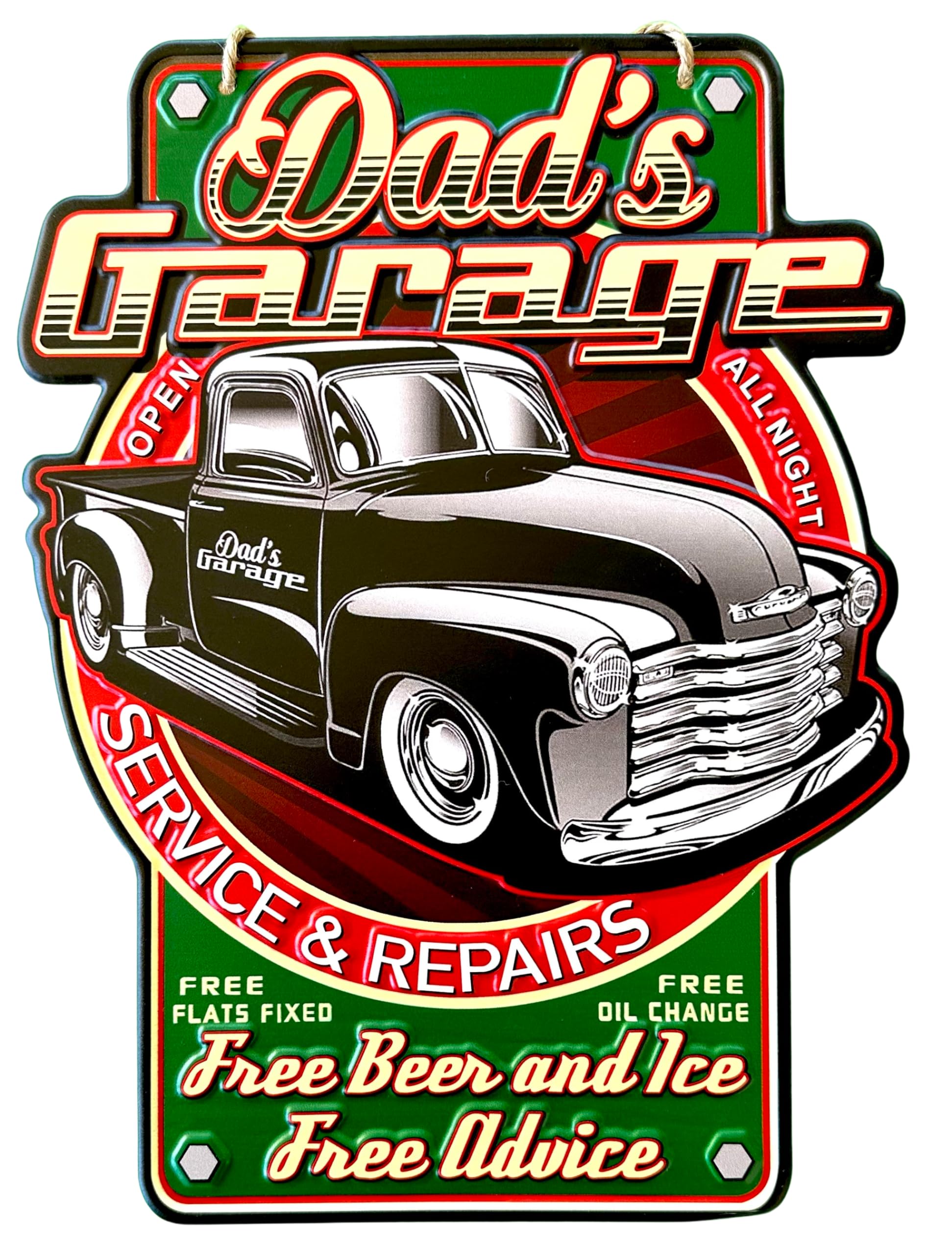 Diilihiiri Men's Dads Garage Vintage Dad's Garage Metal Sign (35 X 26 Cm) – Metal Sign Retro Antique Style – Bar Decoration – Gift For Papa – Workshop – Garage—Dad's Garage (9550)