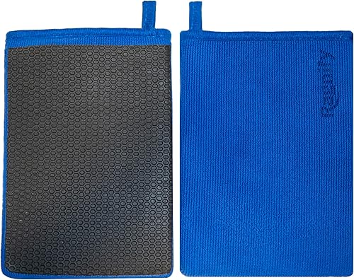 Ragnify Paquete de 2 manoplas de arcilla de superficie de malla para detalles de automóvil, guantes alternativos de grado medio para eliminación