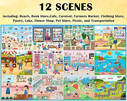 Miniatura 4 de 500 unidades + calcomaníaslibro para colorear para niños pequeños de 2 a 4 años, calcomanías alrededor de mi ciudad, libro de 12 escenas, 12 páginas