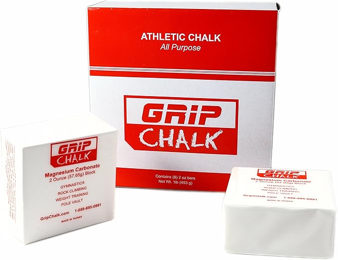 Grip Chalk Weightlifting and Gymnastics Chalk 1 lb. Box (8 x 2oz Bars