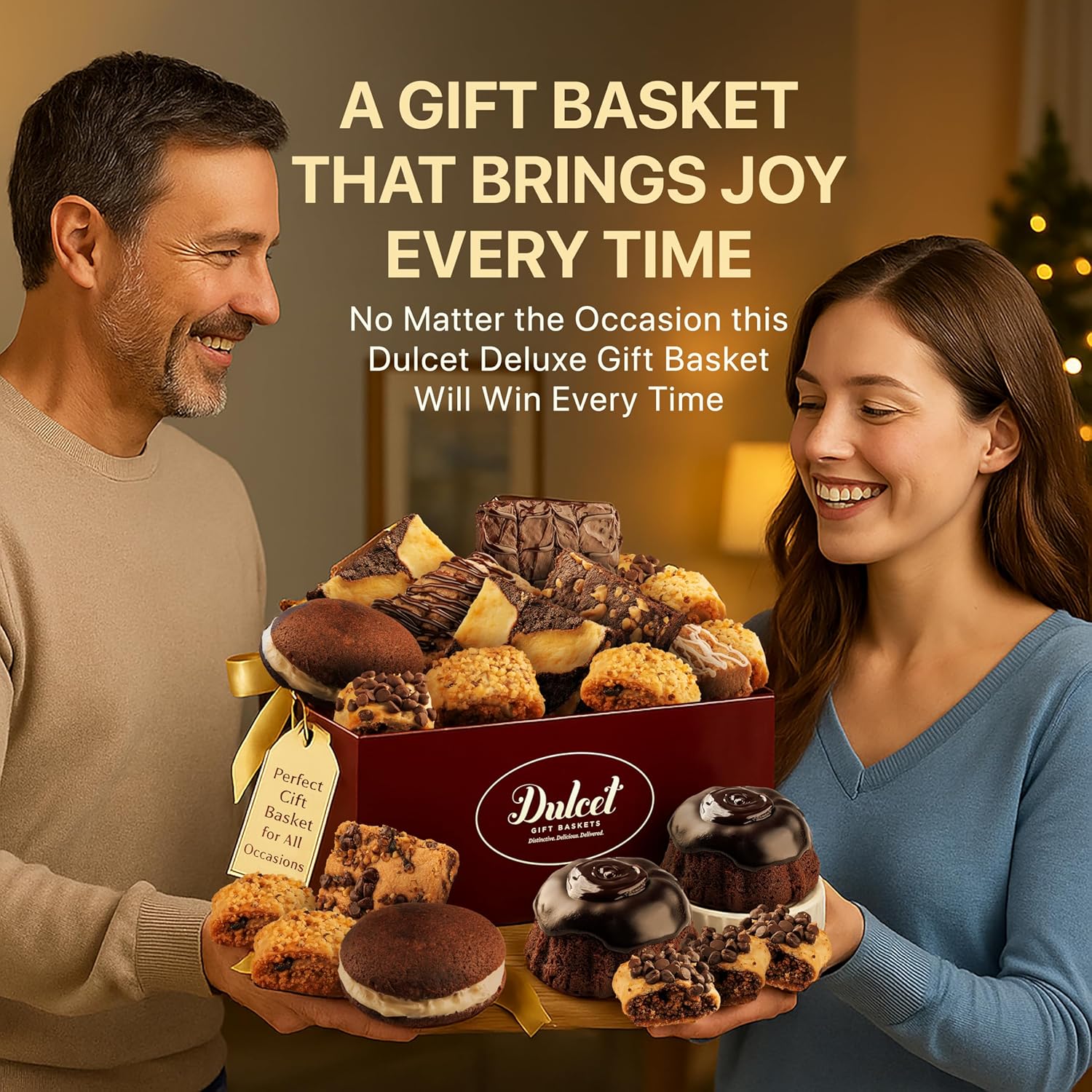 Dulcet Holiday Gift Basket - Premium Assortment of Baked Goods - Christmas Gift Basket with Individually Wrapped Whoopie Pies, Brownies, Rugelah, and More - Personal Note Option Included. - Image 7