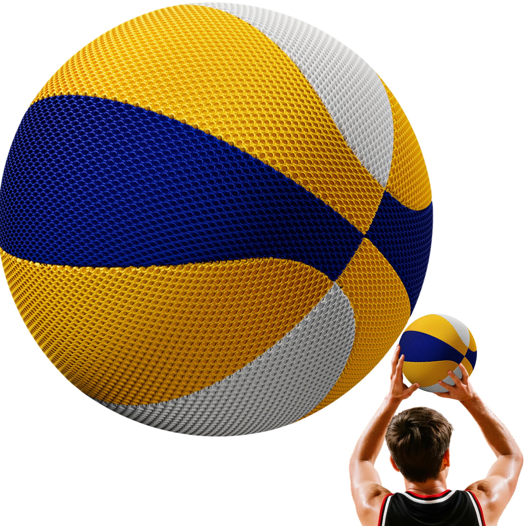 Baloncesto Silencioso Baloncesto Silencioso Pelota De Regate Interior Silencio Espuma Silenciosa Ideal para Entrenamiento En Interiores Tamaño 7 Azul y Amarillo