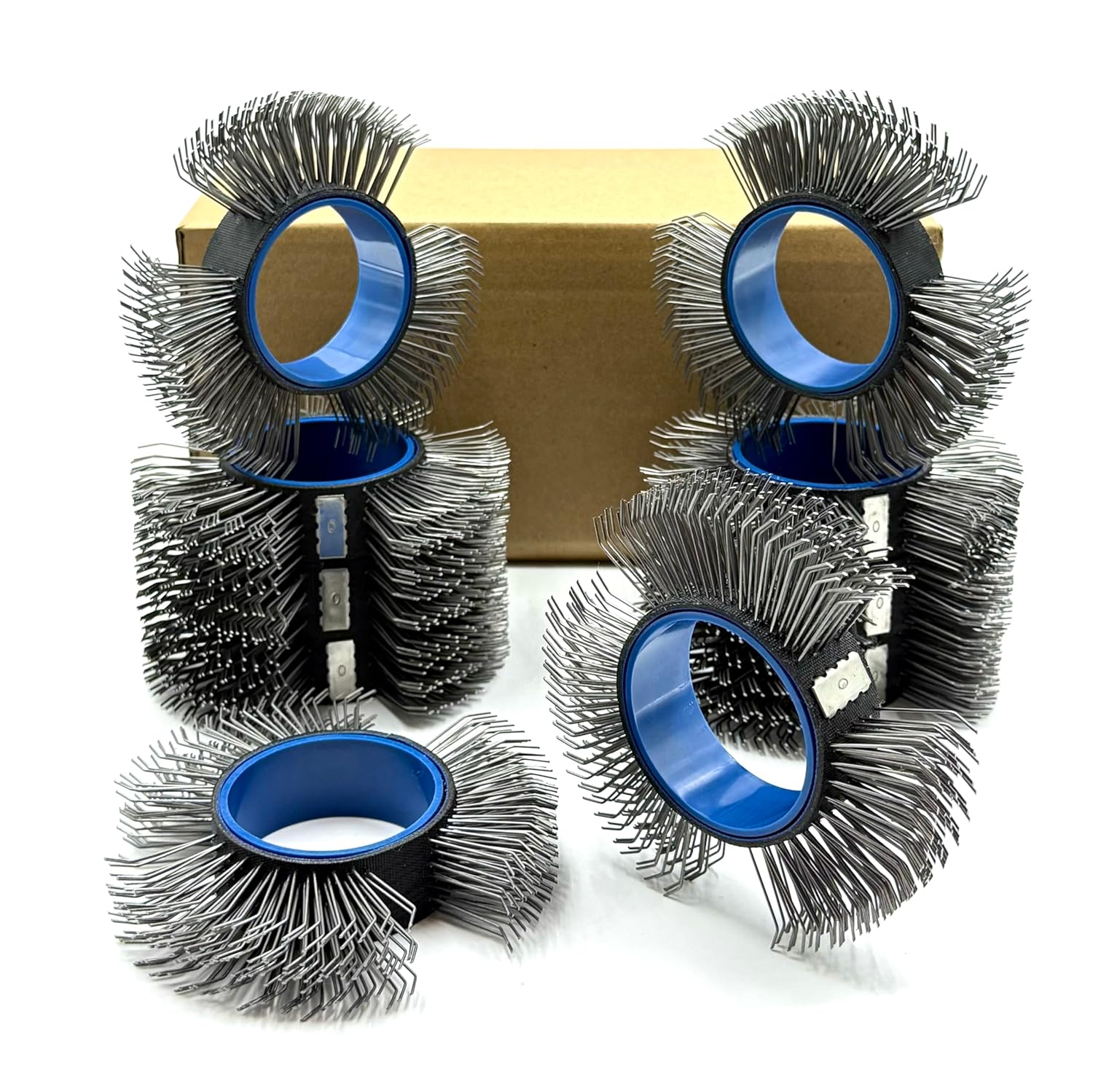 10PCS, Abrasive Wire Wheel for Surface Blaster, 23mm Bristle Blasting Belt for Fast Rust, Paint, Corrosion Removal (0.7mm Carbon Spring Steel, a Box with Ten Belts)