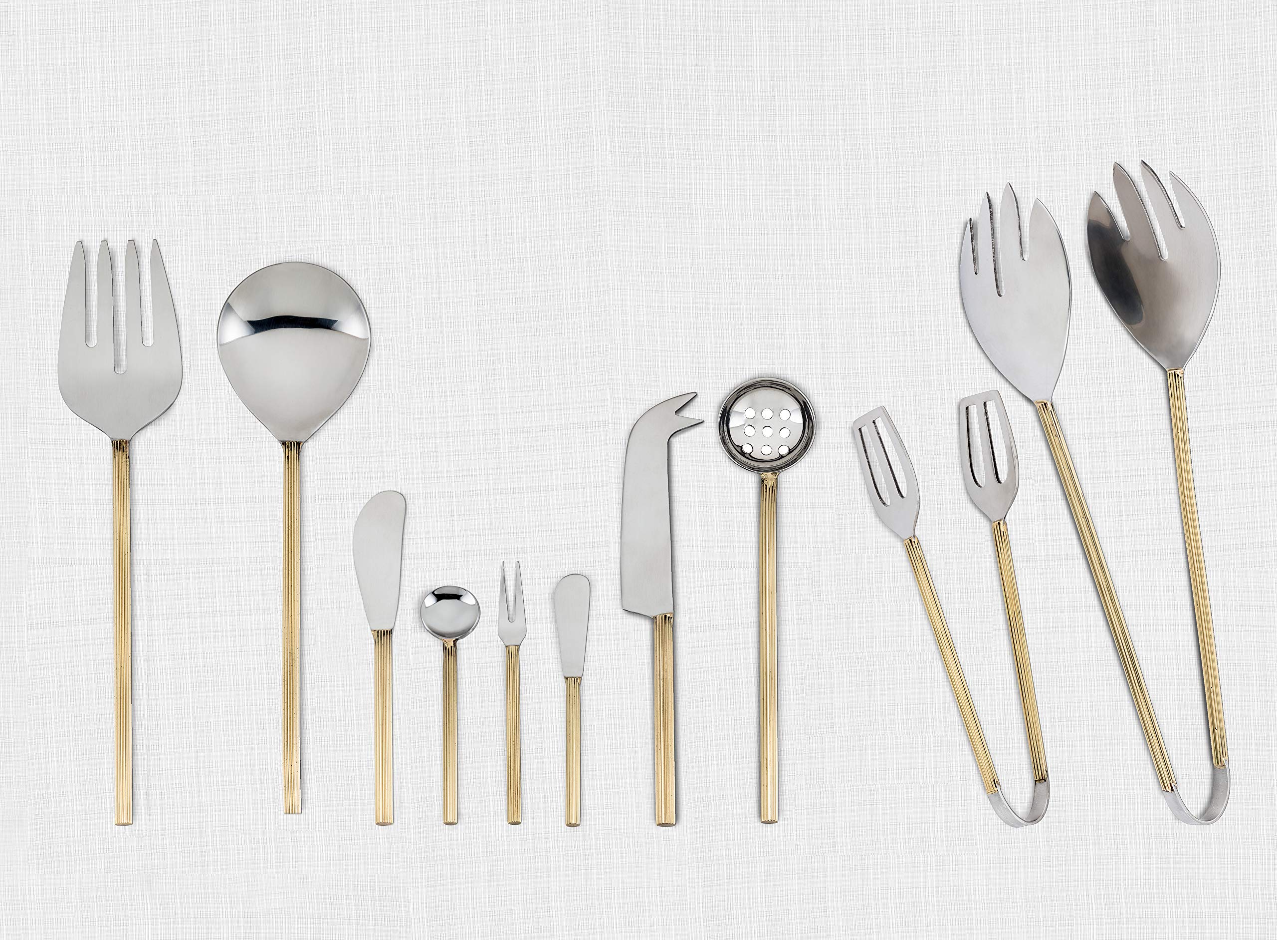 Abbott Collection 36-Gear Olive Spoon with Rib Handle, 7 inches L, Goldplated